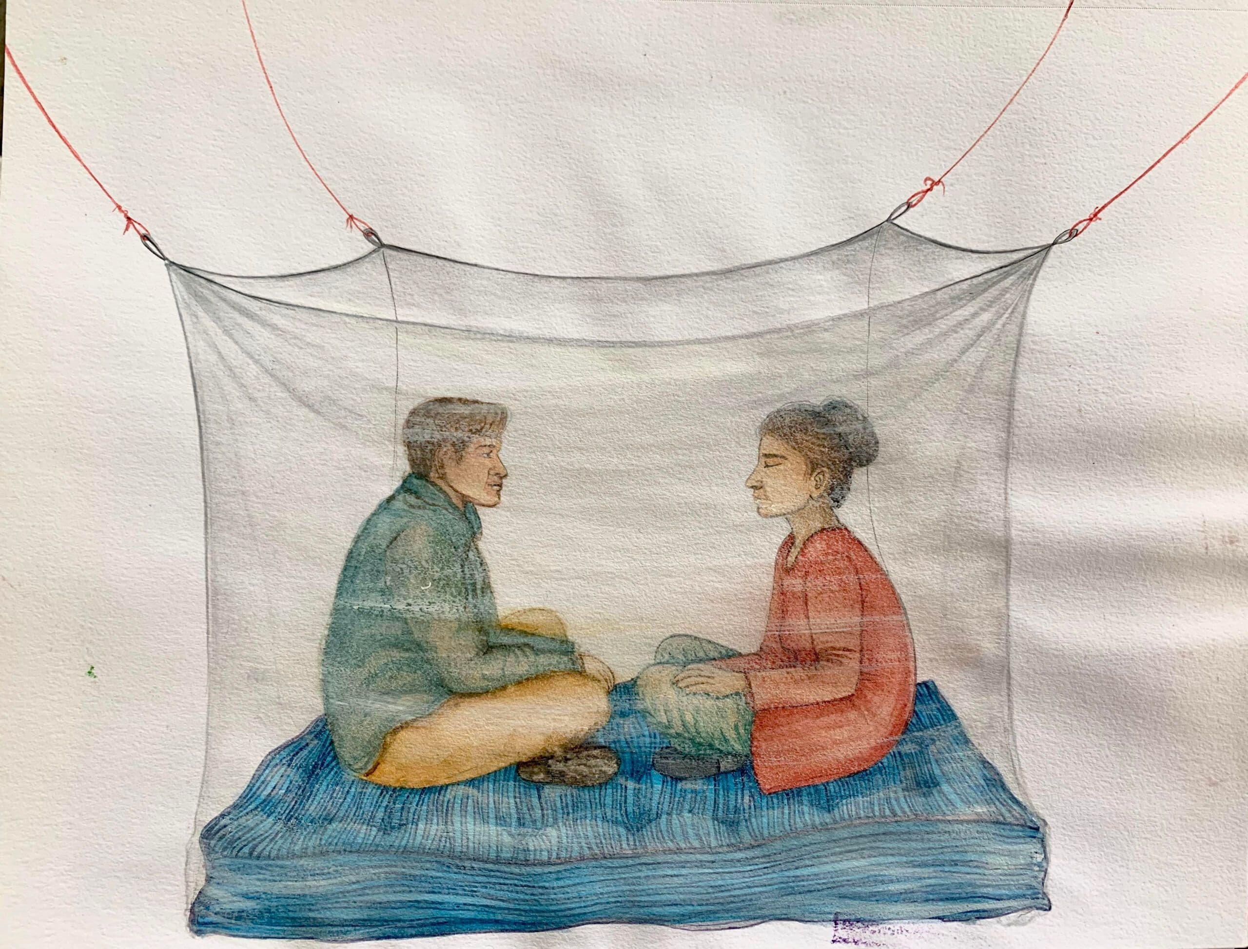 Conversation by Gunjan Tyagi, Acrylic on Canvas, 2023